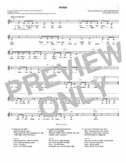 page one of Fever (Lead Sheet / Fake Book)