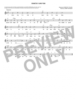 page one of Exactly Like You (Lead Sheet / Fake Book)