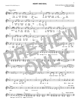 page one of Heart And Soul (Lead Sheet / Fake Book)