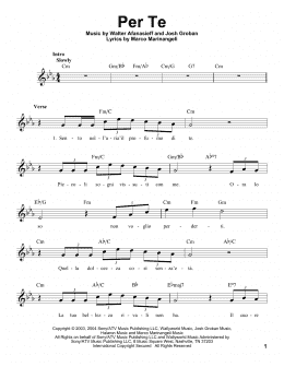 page one of Per Te (Pro Vocal)