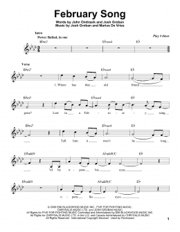 page one of February Song (Pro Vocal)