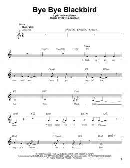 page one of Bye Bye Blackbird (Pro Vocal)