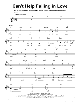 page one of Can't Help Falling In Love (Pro Vocal)