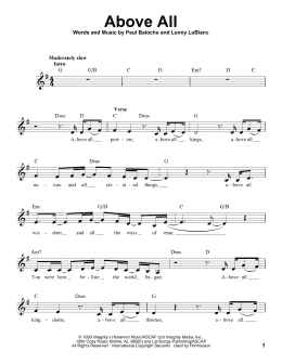 page one of Above All (Pro Vocal)