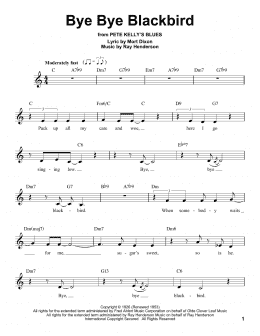 page one of Bye Bye Blackbird (Pro Vocal)