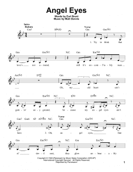 page one of Angel Eyes (Pro Vocal)