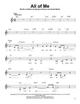 page one of All Of Me (Pro Vocal)