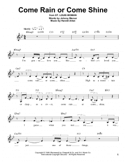 page one of Come Rain Or Come Shine (Pro Vocal)