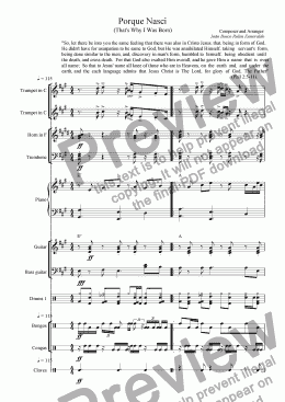 page one of Porque Nasci - That's Why I Was Born - (Orchestra e Piano - Calypso/Mambo)