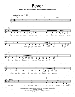 page one of Fever (Pro Vocal)