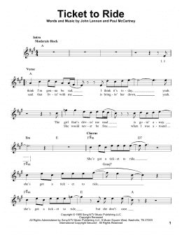 page one of Ticket To Ride (Pro Vocal)