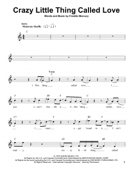 page one of Crazy Little Thing Called Love (Pro Vocal)