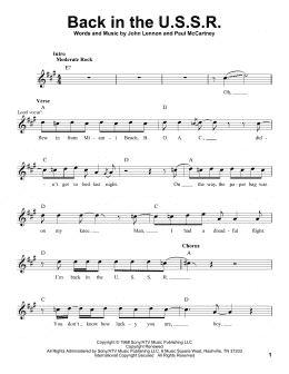 page one of Back In The U.S.S.R. (Pro Vocal)