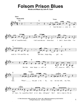 page one of Folsom Prison Blues (Pro Vocal)