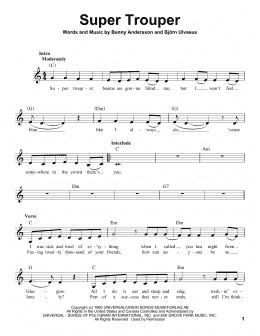 page one of Super Trouper (Pro Vocal)