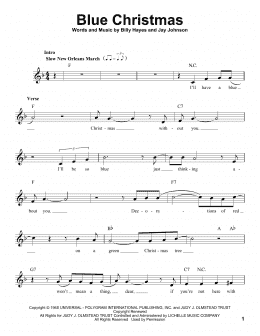 page one of Blue Christmas (Pro Vocal)