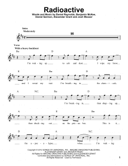 page one of Radioactive (Pro Vocal)