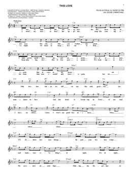 page one of This Love (Lead Sheet / Fake Book)