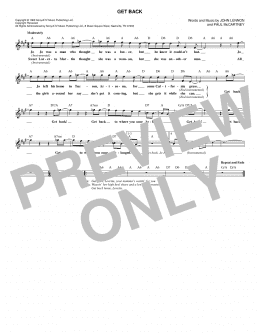 page one of Get Back (Lead Sheet / Fake Book)