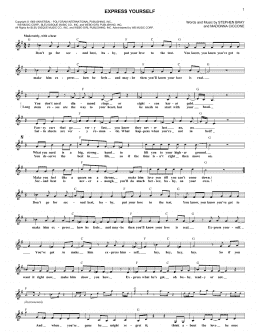 page one of Express Yourself (Lead Sheet / Fake Book)