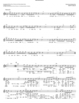 page one of Miracles (Lead Sheet / Fake Book)