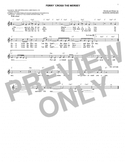 page one of Ferry 'Cross The Mersey (Lead Sheet / Fake Book)