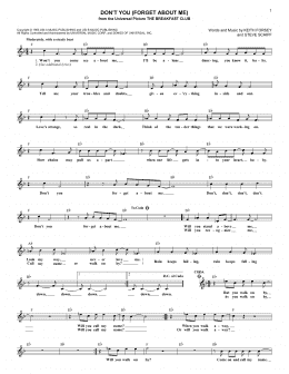 page one of Don't You (Forget About Me) (Lead Sheet / Fake Book)