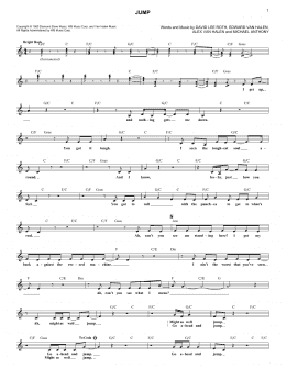 page one of Jump (Lead Sheet / Fake Book)