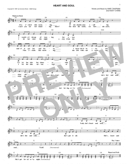 page one of Heart And Soul (Lead Sheet / Fake Book)