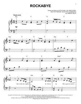 page one of Rockabye (Easy Piano)