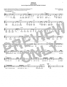 page one of Exhale (Shoop Shoop) (Lead Sheet / Fake Book)