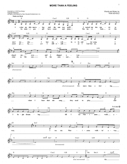 page one of More Than A Feeling (Lead Sheet / Fake Book)