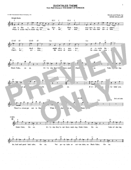 page one of DuckTales Theme (Lead Sheet / Fake Book)