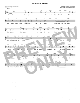 page one of Georgia On My Mind (Lead Sheet / Fake Book)