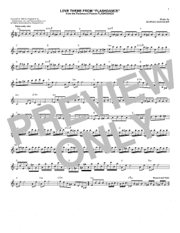 page one of Love Theme From "Flashdance" (Lead Sheet / Fake Book)