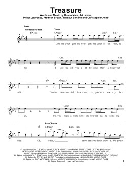 page one of Treasure (Pro Vocal)