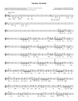 page one of The Way You Move (Lead Sheet / Fake Book)