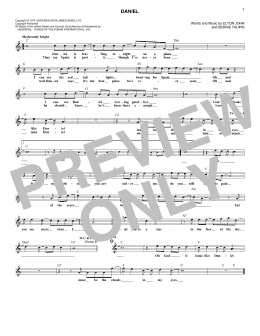 page one of Daniel (Lead Sheet / Fake Book)