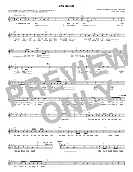 page one of Bad Blood (Lead Sheet / Fake Book)