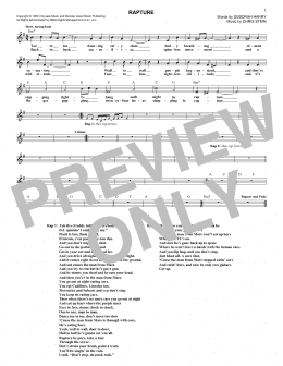 page one of Rapture (Lead Sheet / Fake Book)