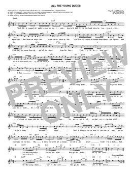page one of All The Young Dudes (Lead Sheet / Fake Book)