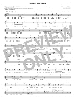 page one of You're My Best Friend (Lead Sheet / Fake Book)