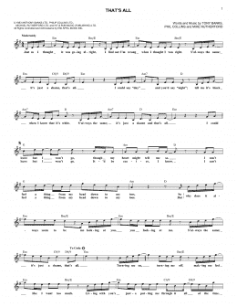 page one of That's All (Lead Sheet / Fake Book)