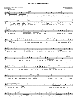 page one of Two Out Of Three Ain't Bad (Lead Sheet / Fake Book)