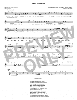 page one of Hard To Handle (Lead Sheet / Fake Book)