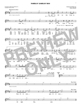 page one of Ramblin' Gamblin' Man (Lead Sheet / Fake Book)