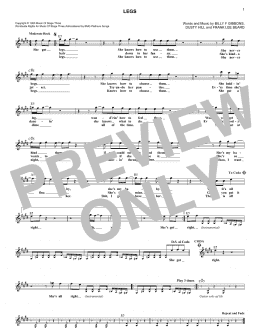 page one of Legs (Lead Sheet / Fake Book)