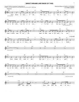 page one of Sweet Dreams (Are Made Of This) (Lead Sheet / Fake Book)