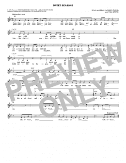 page one of Sweet Seasons (Lead Sheet / Fake Book)