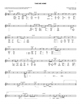 page one of Take Me Home (Lead Sheet / Fake Book)